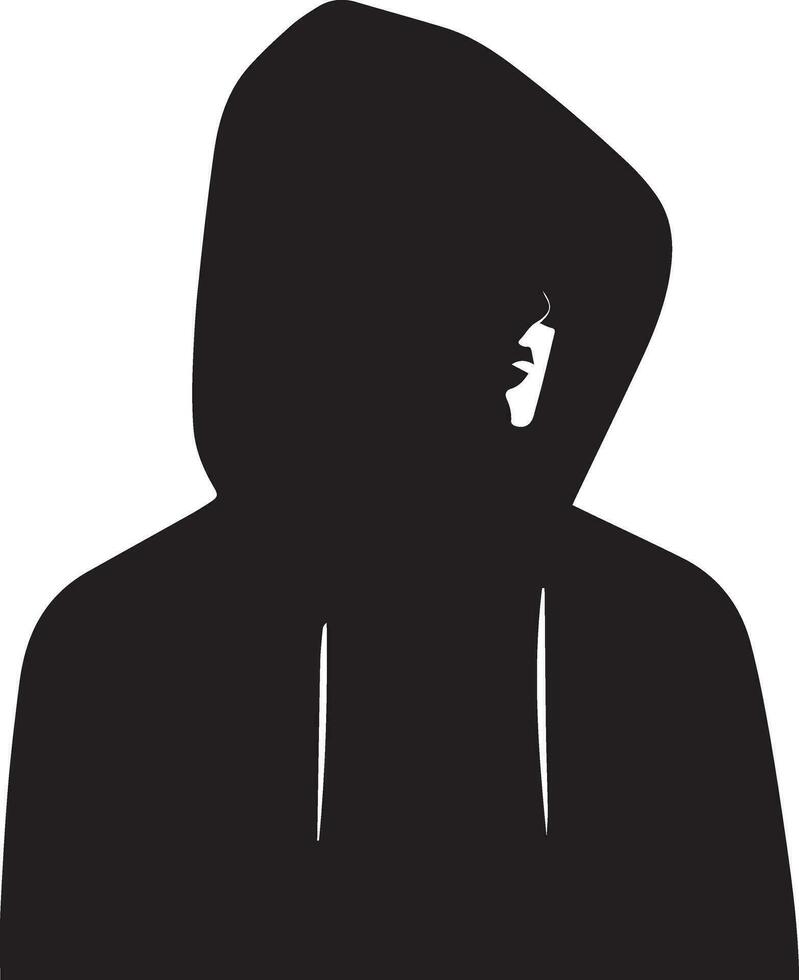 Mens hoodies vector silhouet zwart kleur 13