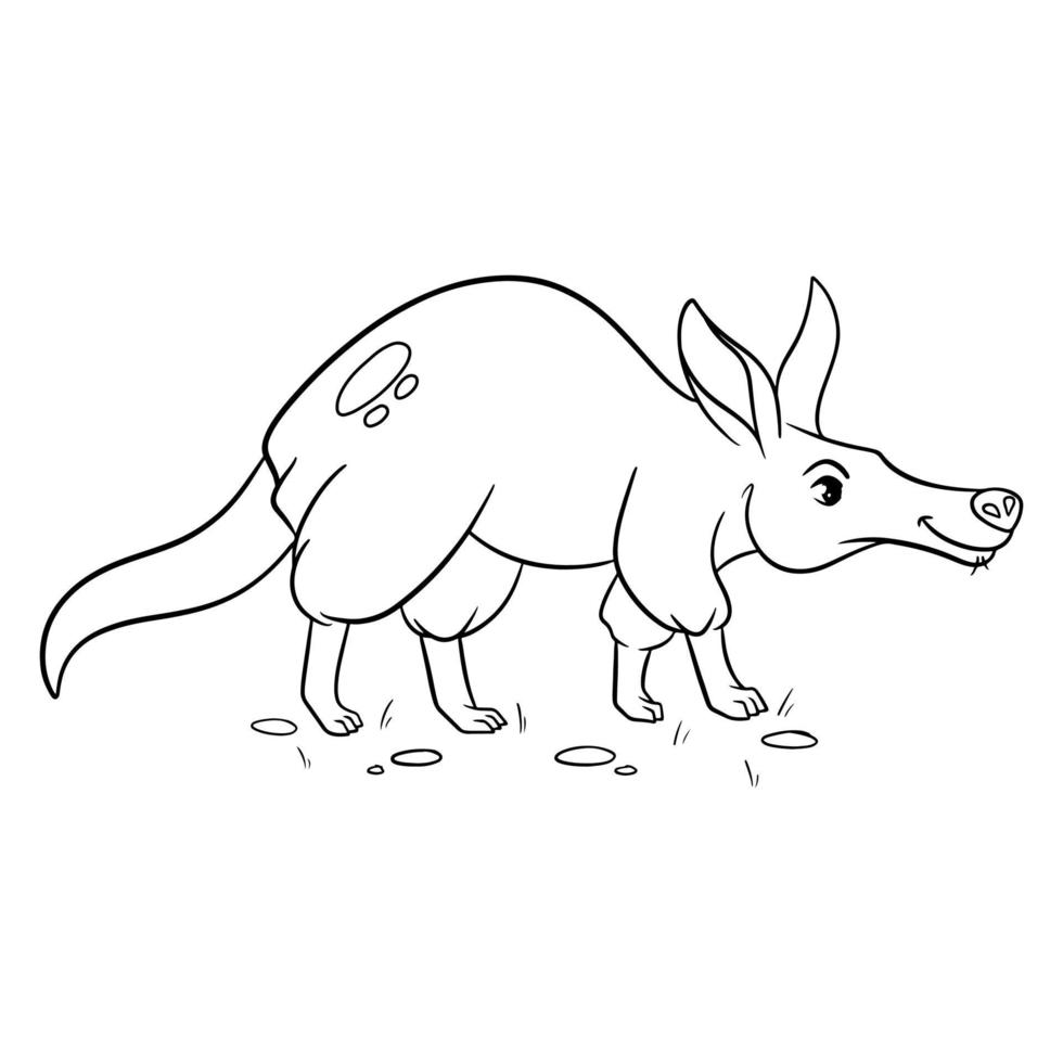 dier karakter grappig aardvarken in lijnstijl. kinder illustratie. vector