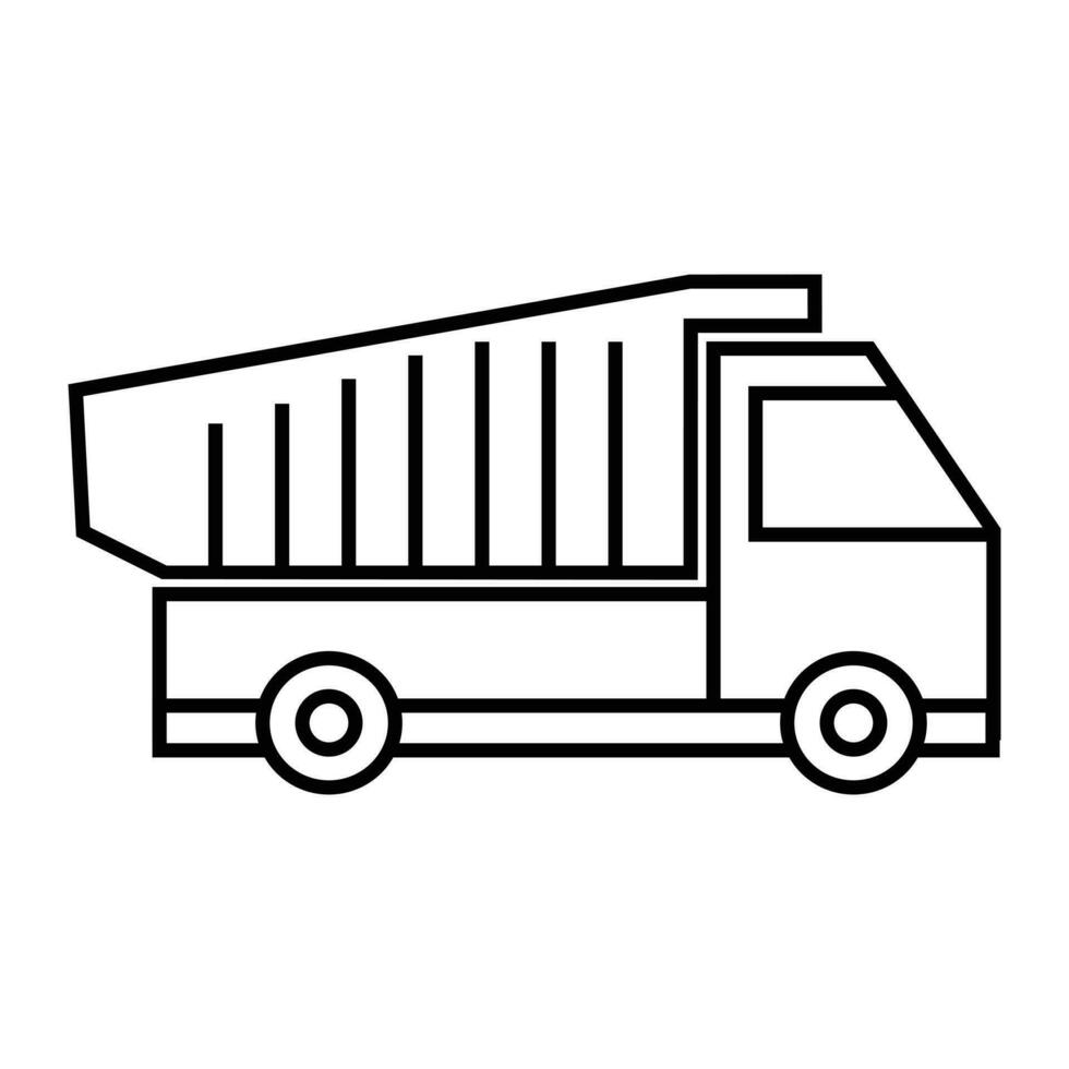 levering vrachtauto voertuig geïsoleerd icoon vector illustratie ontwerp, vector illustratie grafisch. groot doos vrachtauto levering icoon symbool. project gebouw vrachtauto voor hijs- steen zand enz