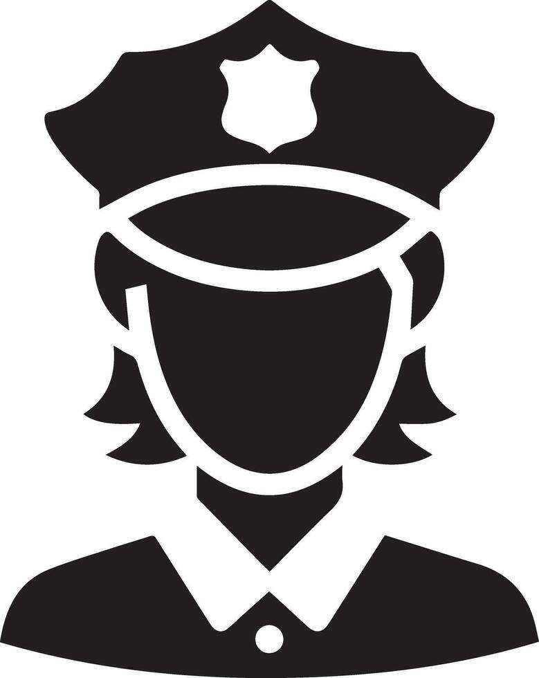 minimaal Politie icoon vector silhouet, wit achtergrond, vullen met zwart 8