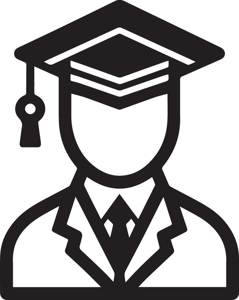 vlak, minimaal diploma uitreiking hoed icoon vector silhouet wit achtergrond 16