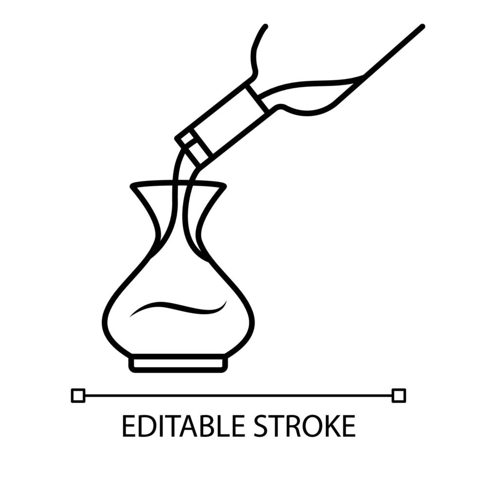 dessertwijn decanteren lineair pictogram vector