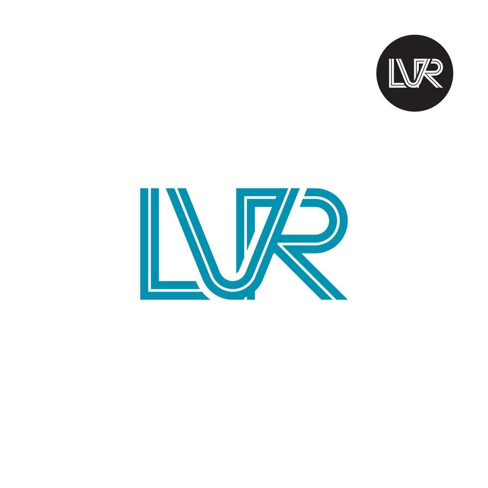 brief lvr monogram logo ontwerp met lijnen vector