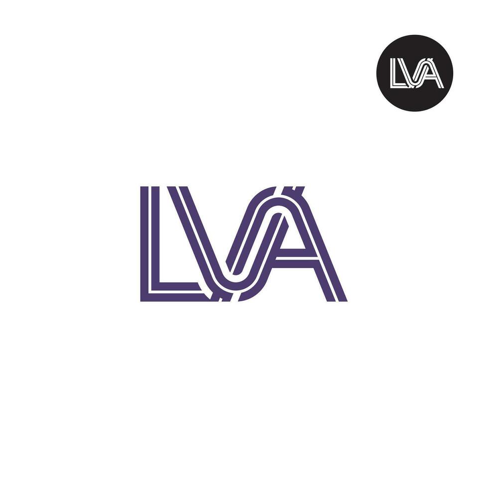 brief lva monogram logo ontwerp met lijnen vector