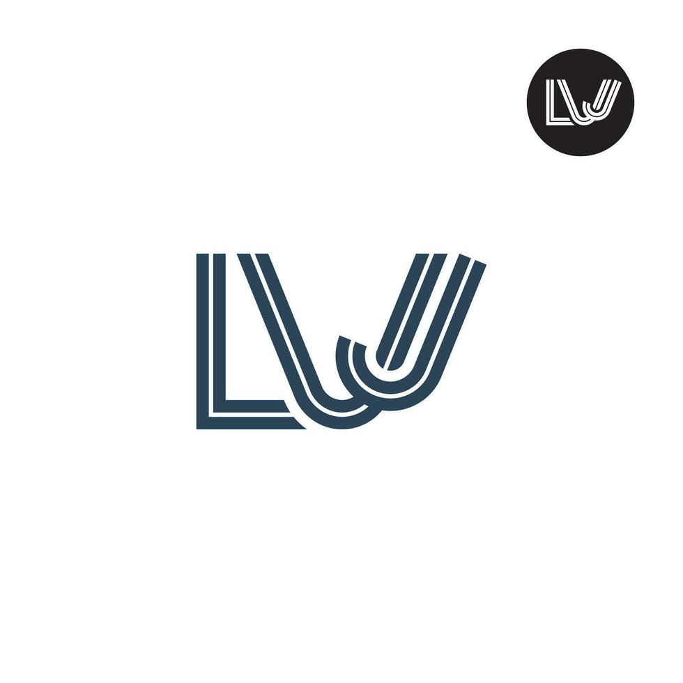brief lvj monogram logo ontwerp met lijnen vector