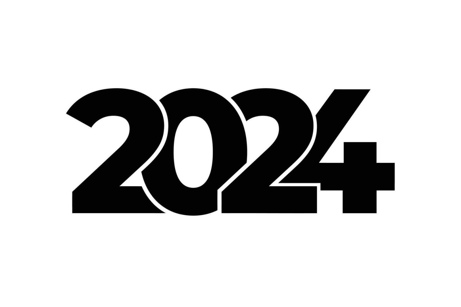 2024 - banier, ontwerp sjabloon, logo tekst teken geïsoleerd Aan wit achtergrond. vakantie groet kaart. vector illustratie