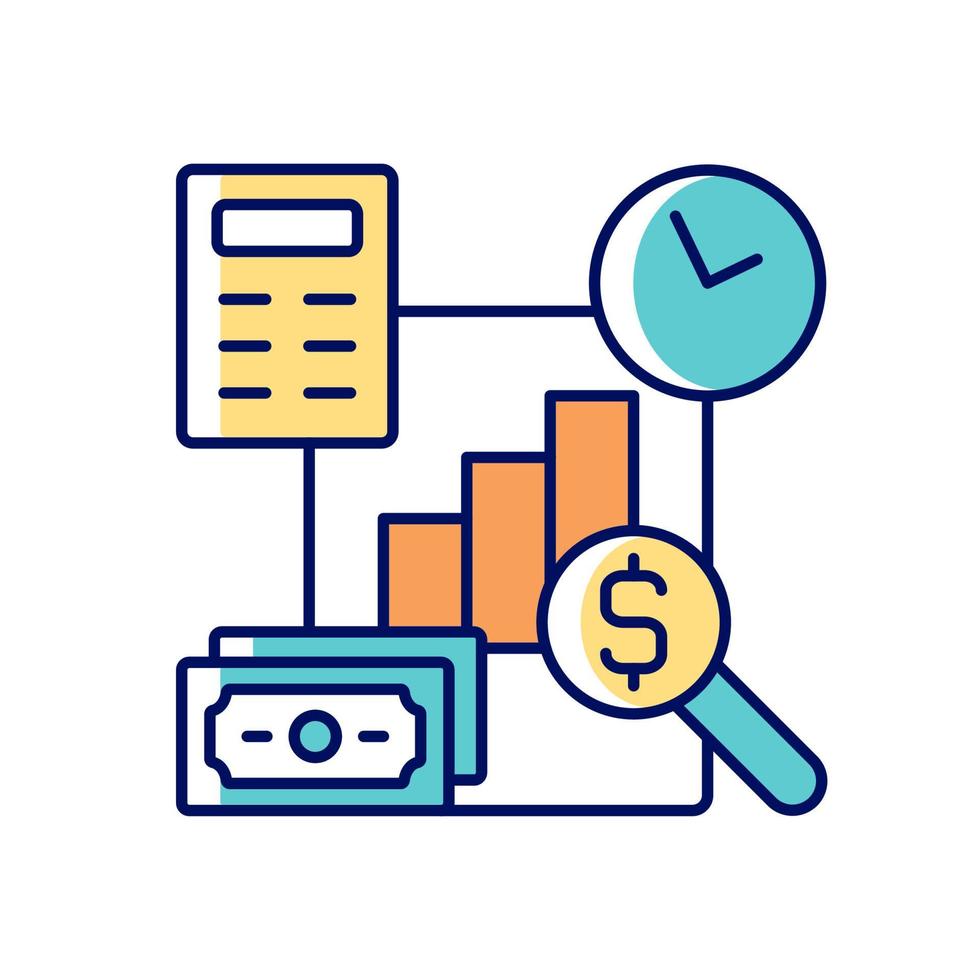 rgb-kleurenpictogram voor financieel beheer vector