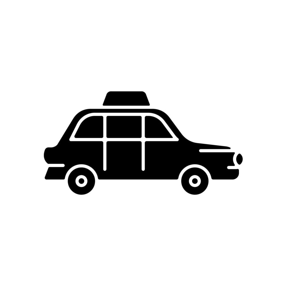 Londen taxi zwarte glyph icon vector