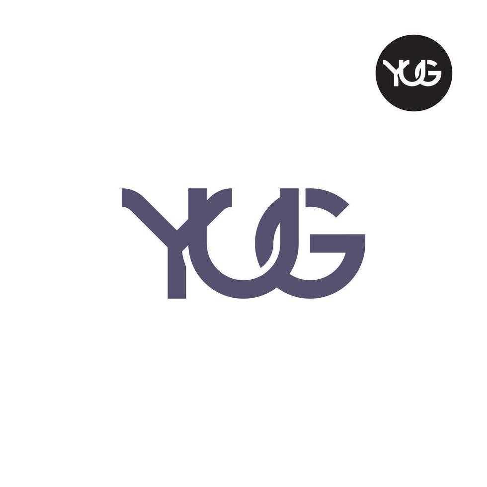 brief yug monogram logo ontwerp vector
