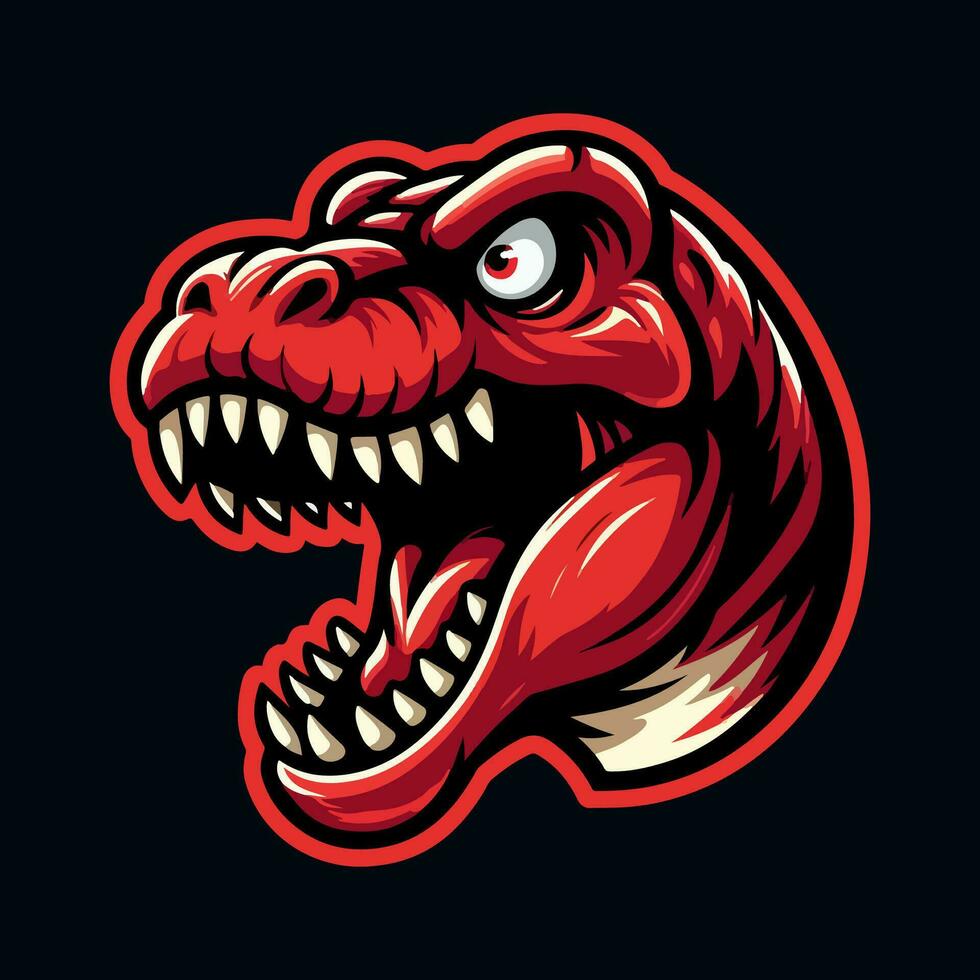 t-rex hoofd mascotte logo sjabloon vector