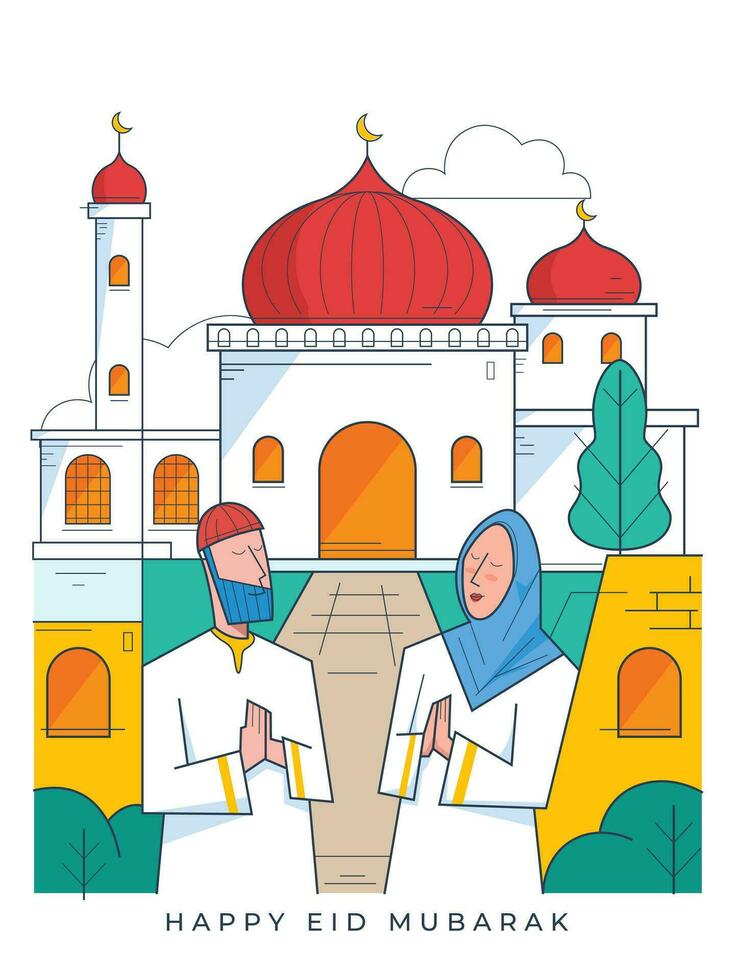 gelukkige eid mubarak vectorillustratie vector