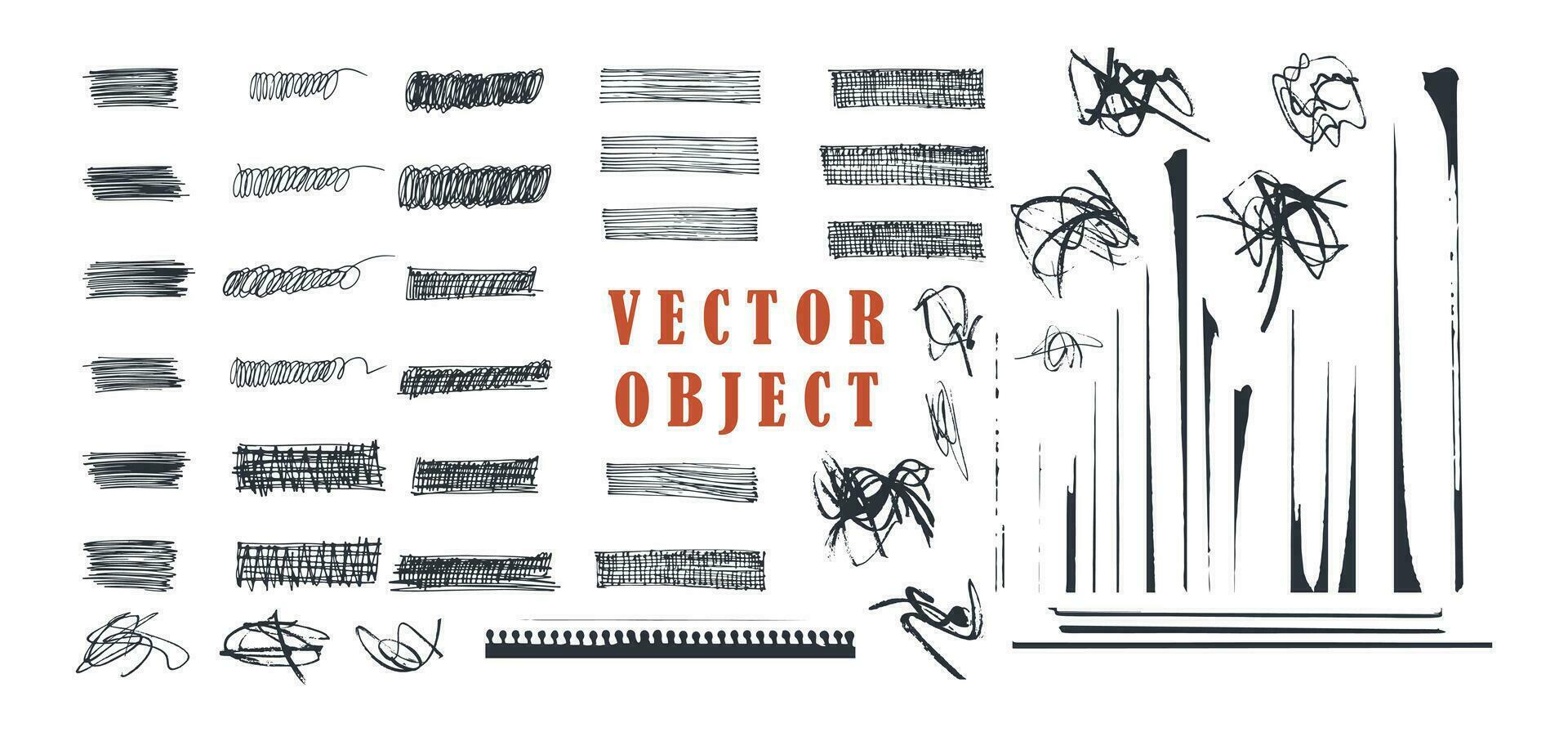 handgemaakt producten. helemaal vector en verschillend. deze elementen dat kan worden gebruikt naar creëren ieder ontwerp. vector borstel type voorwerp.