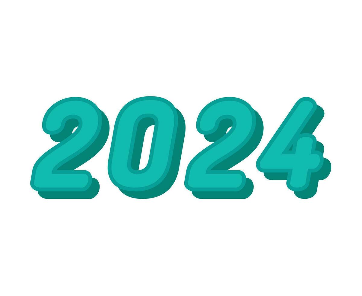2024 gelukkig nieuw jaar abstract groen grafisch ontwerp vector logo symbool illustratie