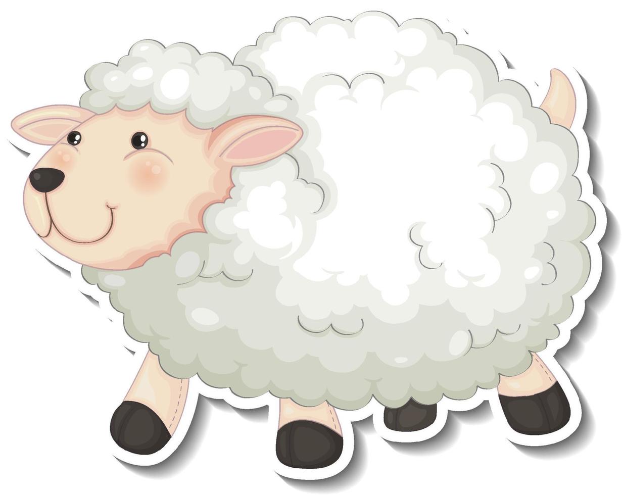 schattige schapen dier cartoon sticker vector