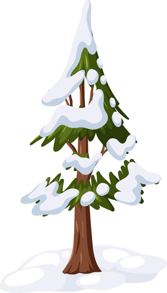boom bedekt met sneeuw vector