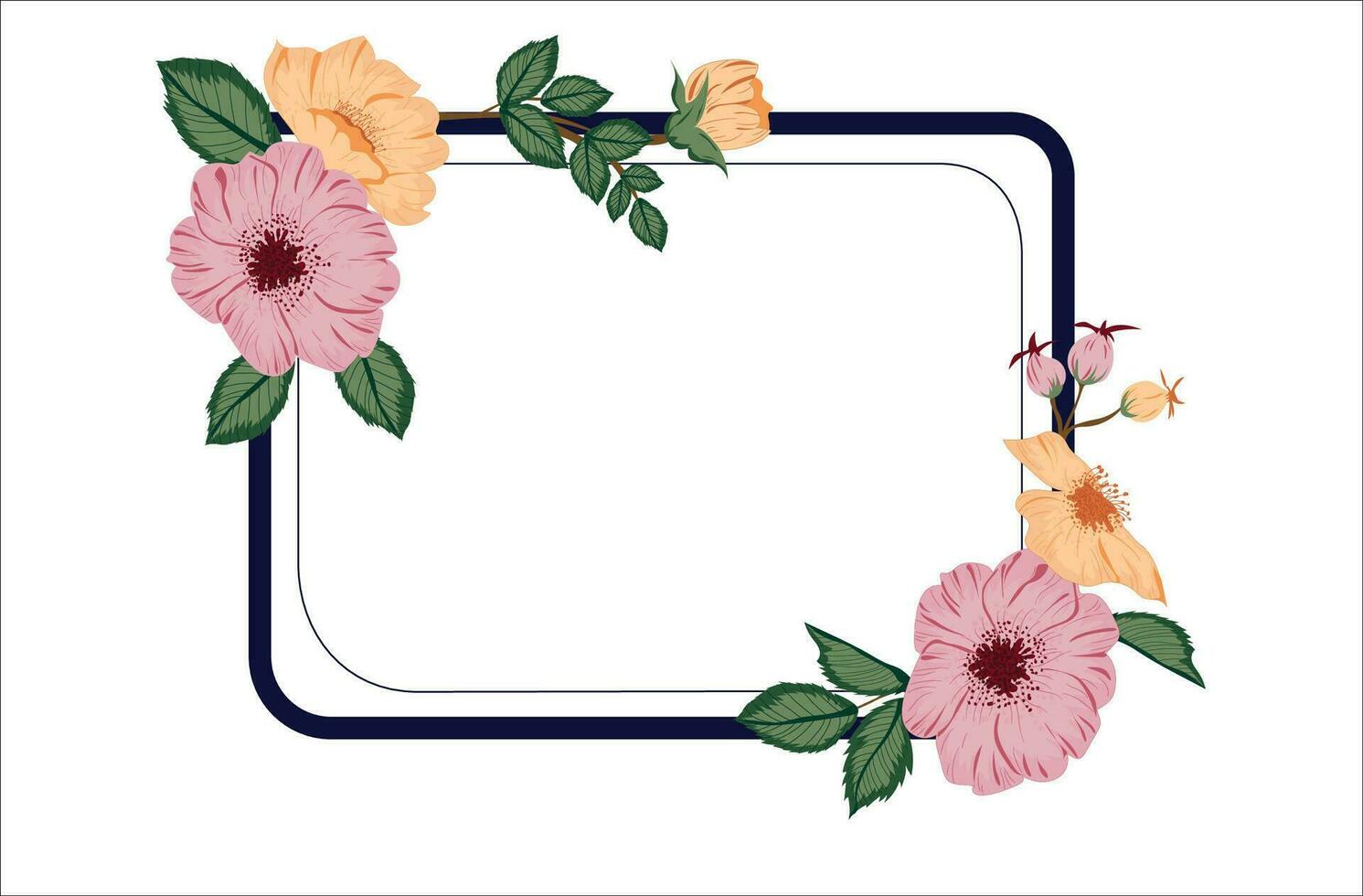 hand- getrokken bloemen hoek vector