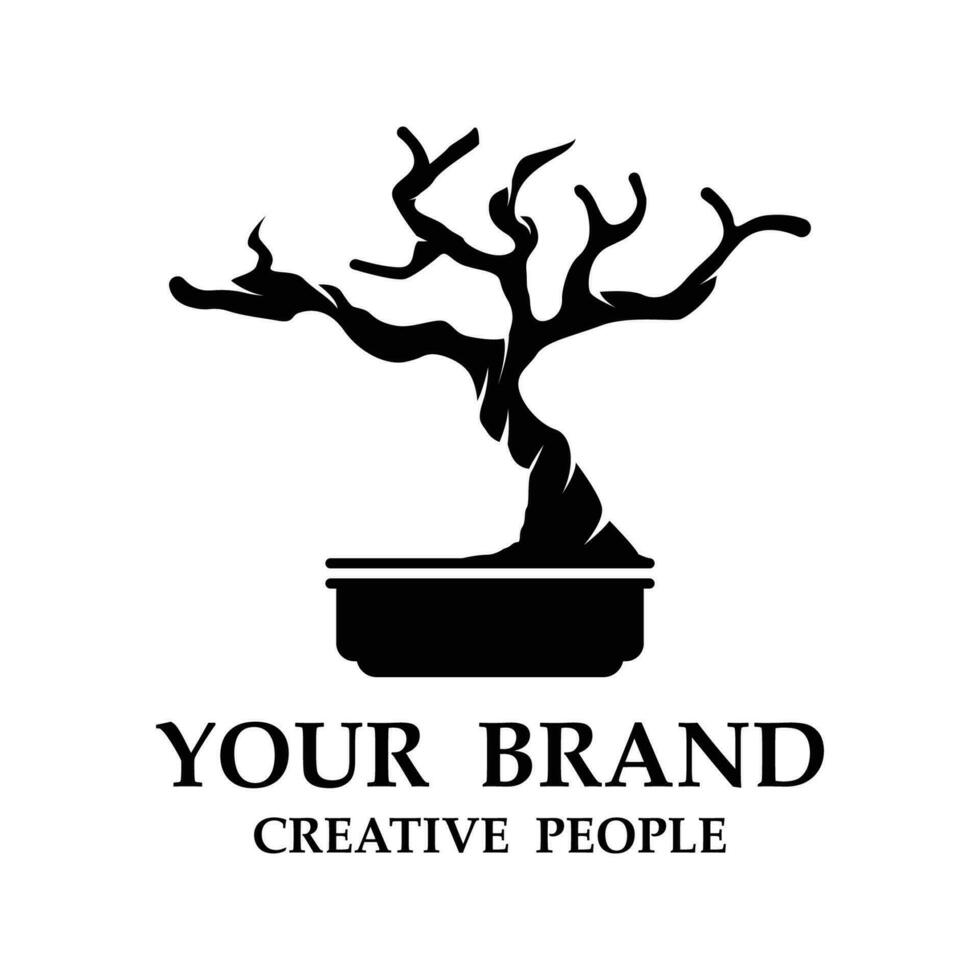 bonsai logo sjabloon vector illustratie ontwerp