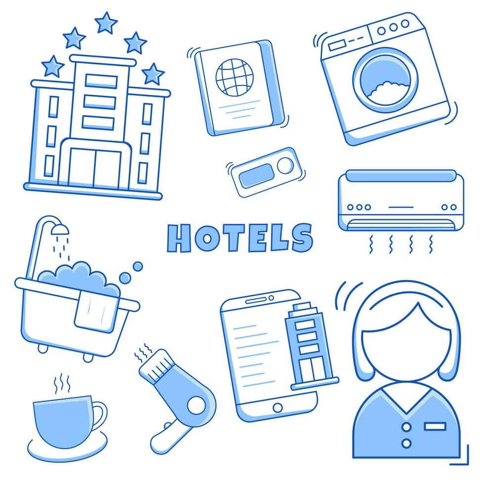 hotel onderhoud icoon reeks verzameling vector