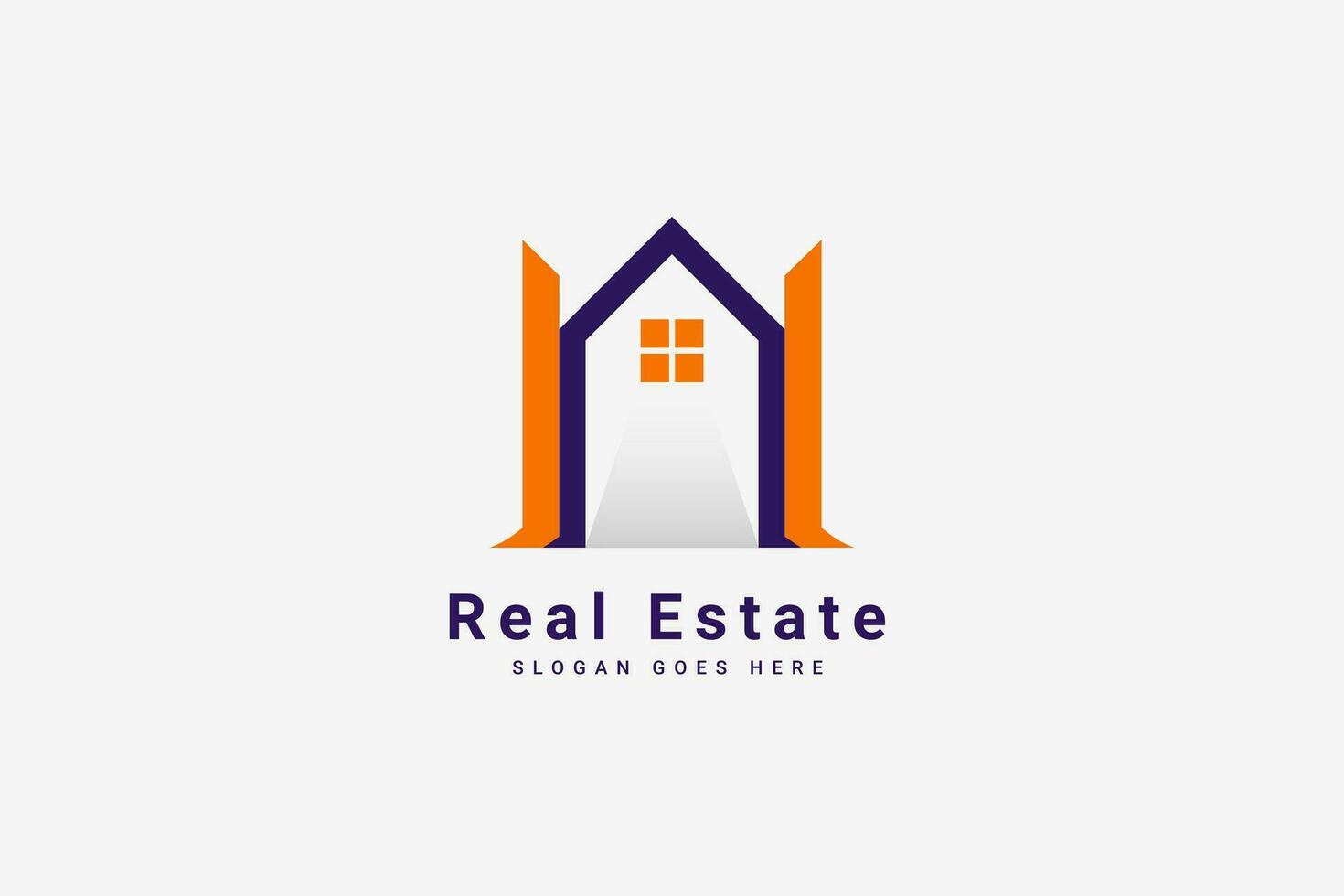 echt landgoed huis venster logo vector
