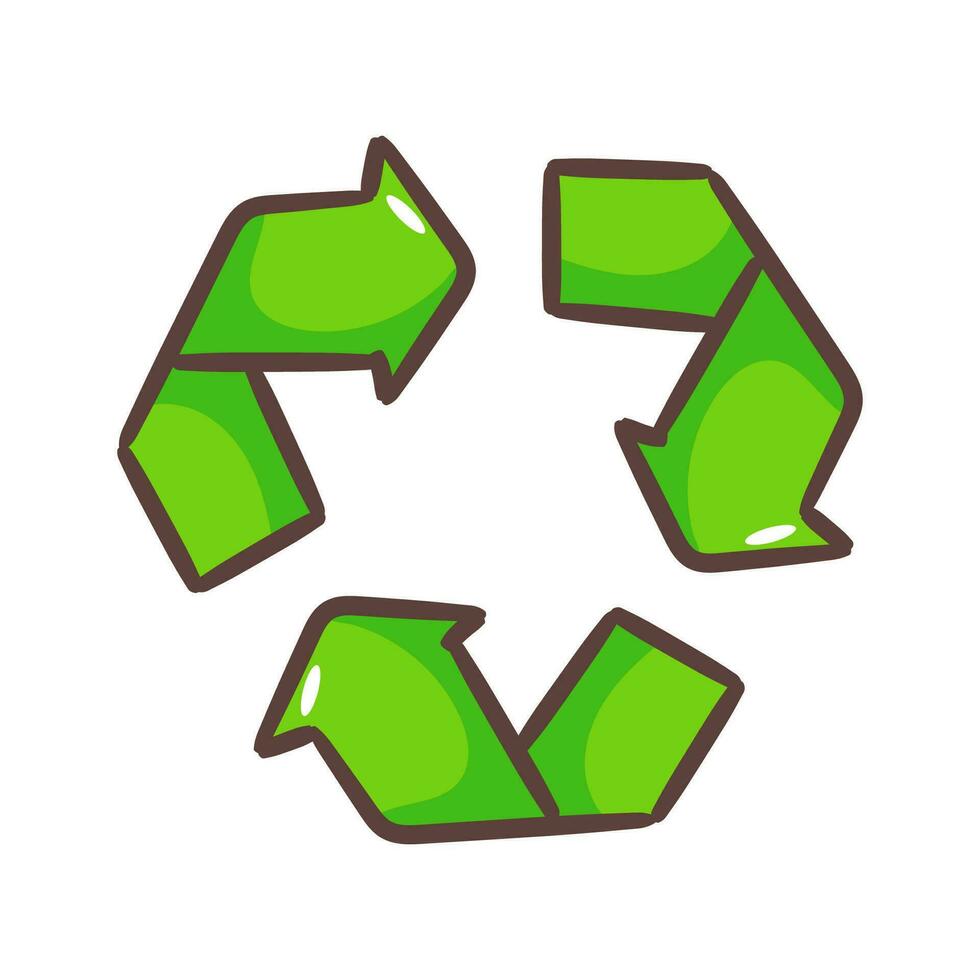 groen pijlen recycle icoon. vector