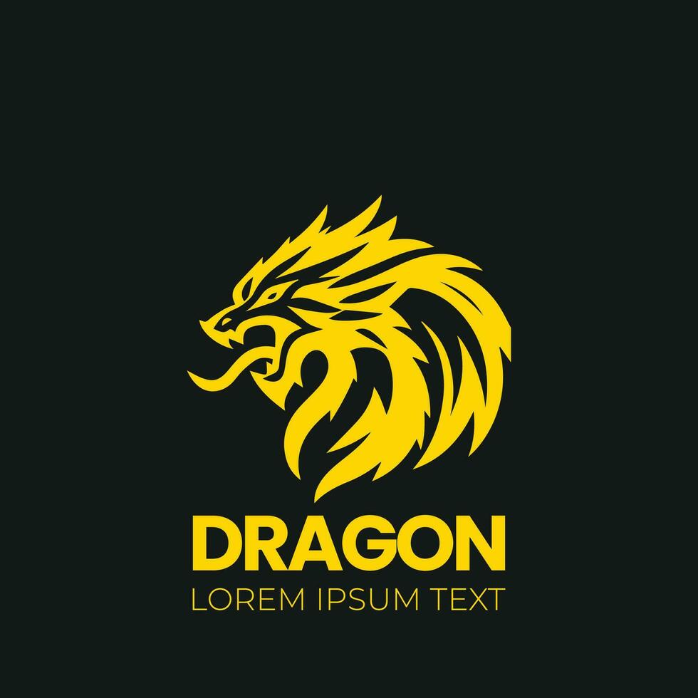 draak vector icoon illustratie ontwerp logo sjabloon, draak silhouet, draak embleem