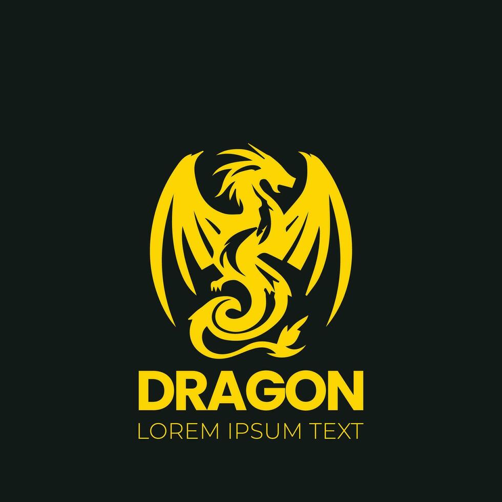 draak vector icoon illustratie ontwerp logo sjabloon, draak silhouet, draak embleem