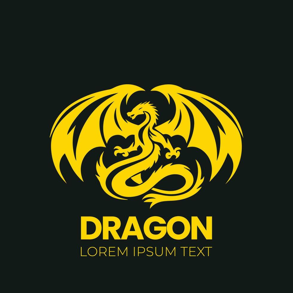 draak vector icoon illustratie ontwerp logo sjabloon, draak silhouet, draak embleem
