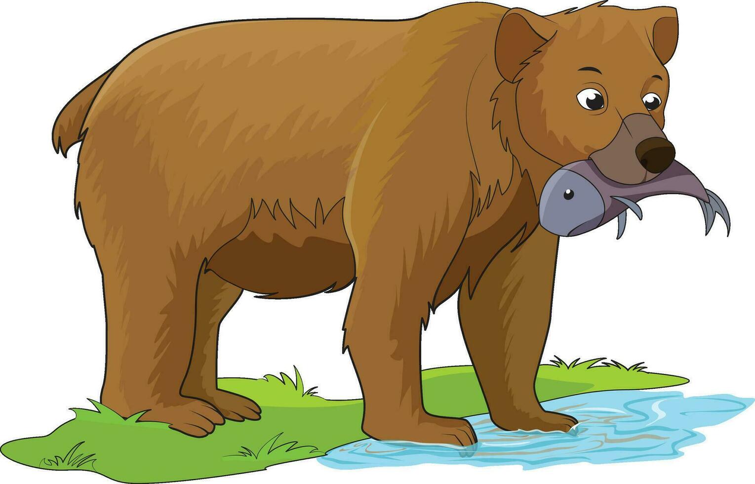 beer met vis in mond vector illustratie