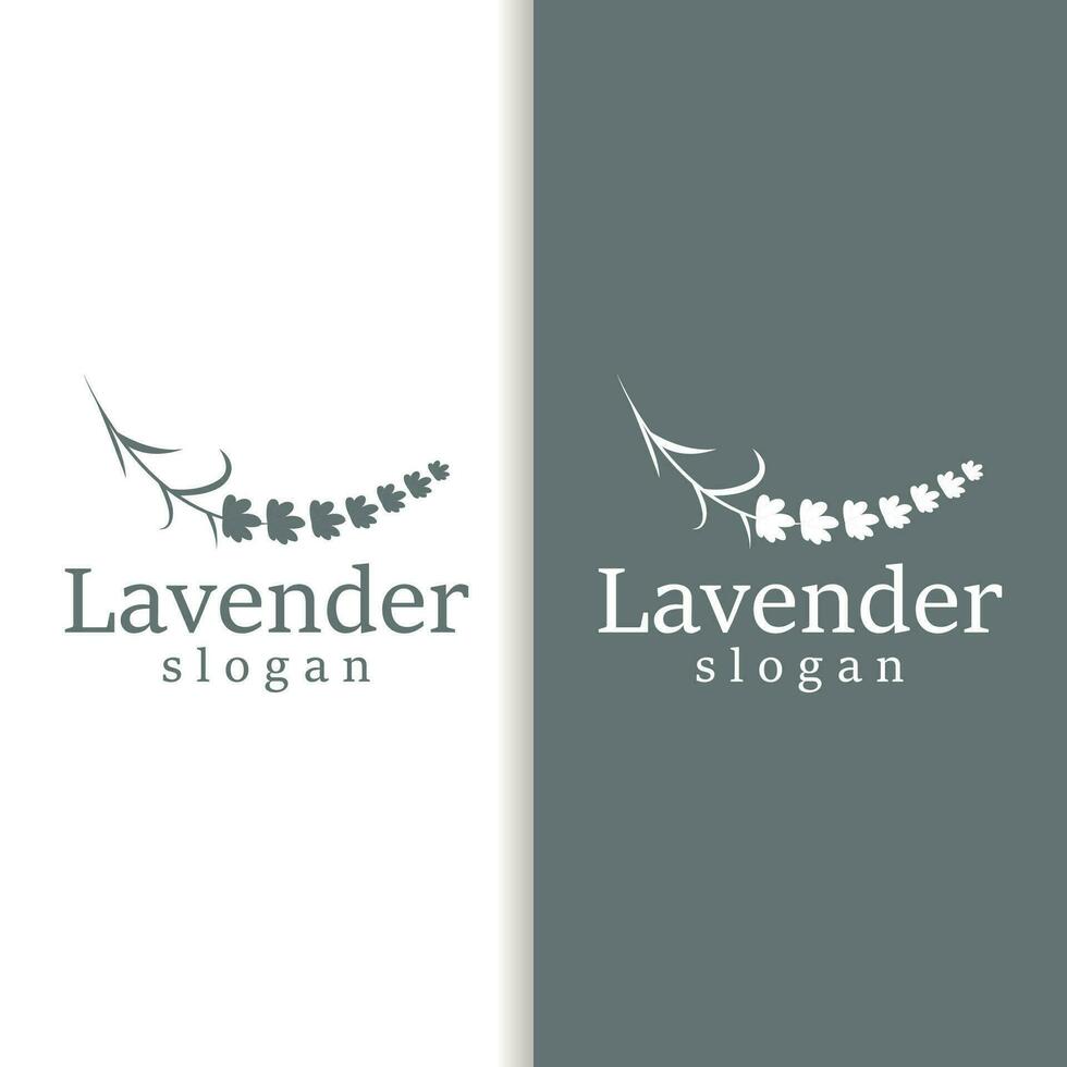 lavendel logo elegant Purper bloem fabriek illustratie bloemen ornament ontwerp vector