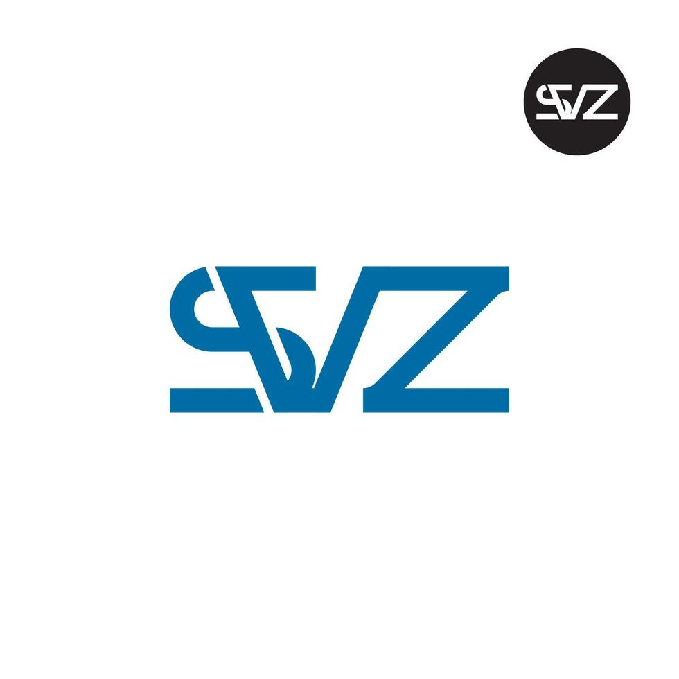 brief svz monogram logo ontwerp vector