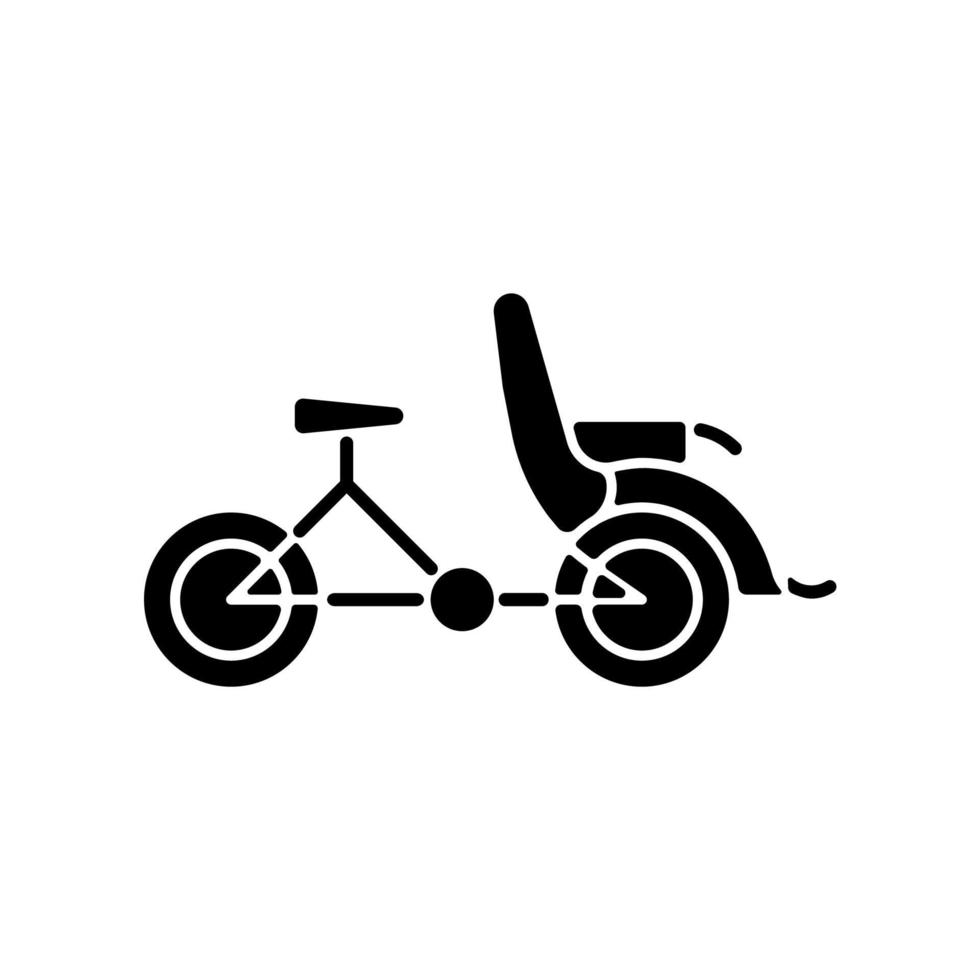 cyclo taxi zwarte glyph icon vector