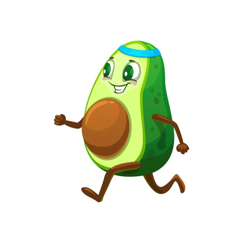 tekenfilm Mexicaans vrolijk avocado loper karakter vector