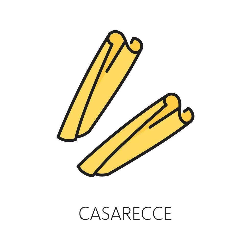 rauw casarecce pasta noodle kleur schets icoon vector