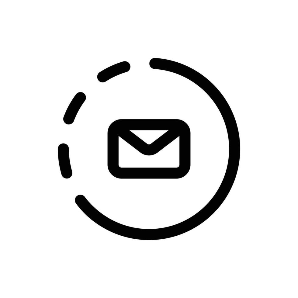 bezig met laden e-mail icoon in modieus schets stijl geïsoleerd Aan wit achtergrond. bezig met laden e-mail silhouet symbool voor uw website ontwerp, logo, app, ui. vector illustratie, eps10.