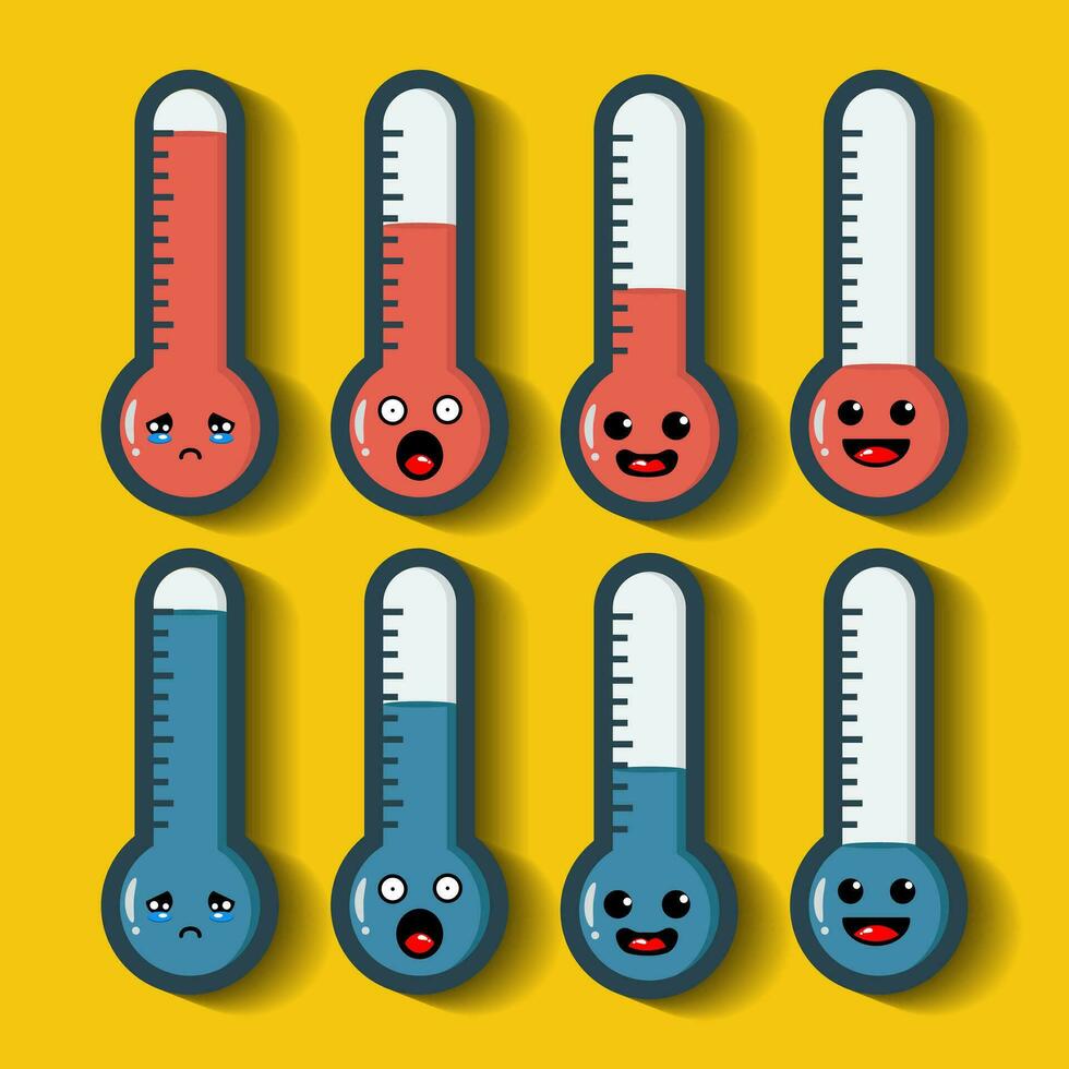 schattig thermometer mascotte tekenfilm karakter vector