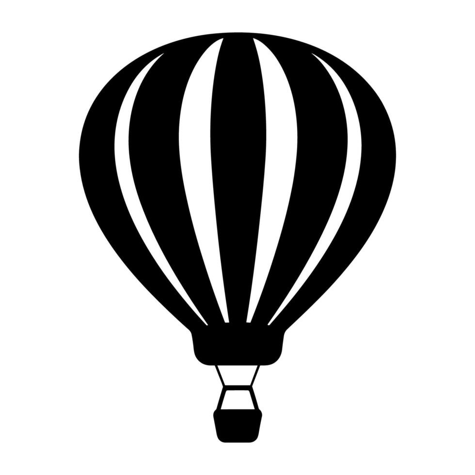 vector illustratie. silhouet van heet lucht ballon. lucht vervoer voor reizen. geïsoleerd Aan wit en grijs achtergrond.