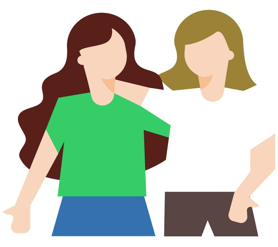 illustratie van twee vrouw vriendschap. vector