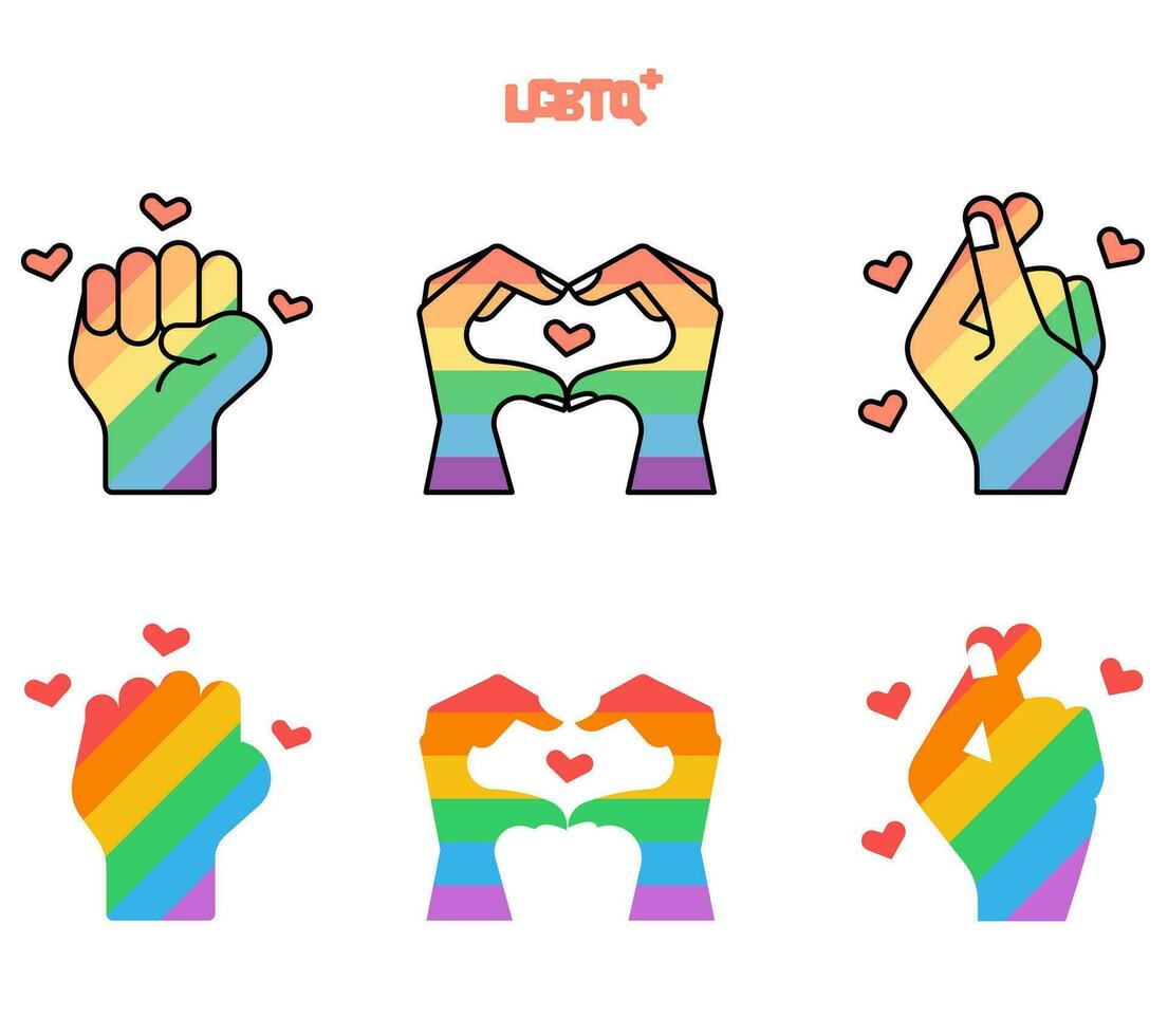 regenboog liefde hand- gebaren. vector