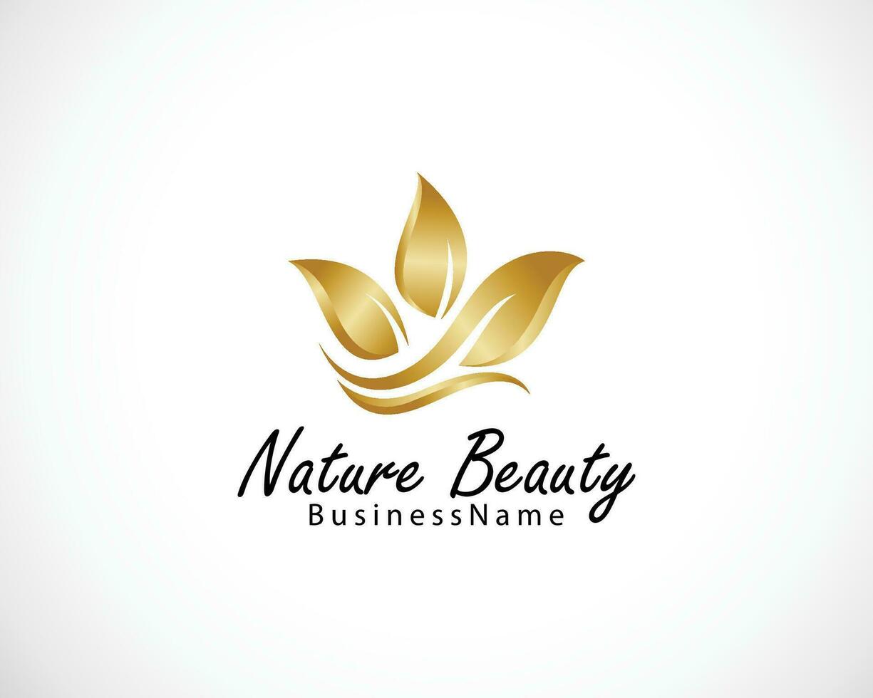 natuur schoonheid logo creatief blad kleur helling goud mode lotus ontwerp concept elegant vector