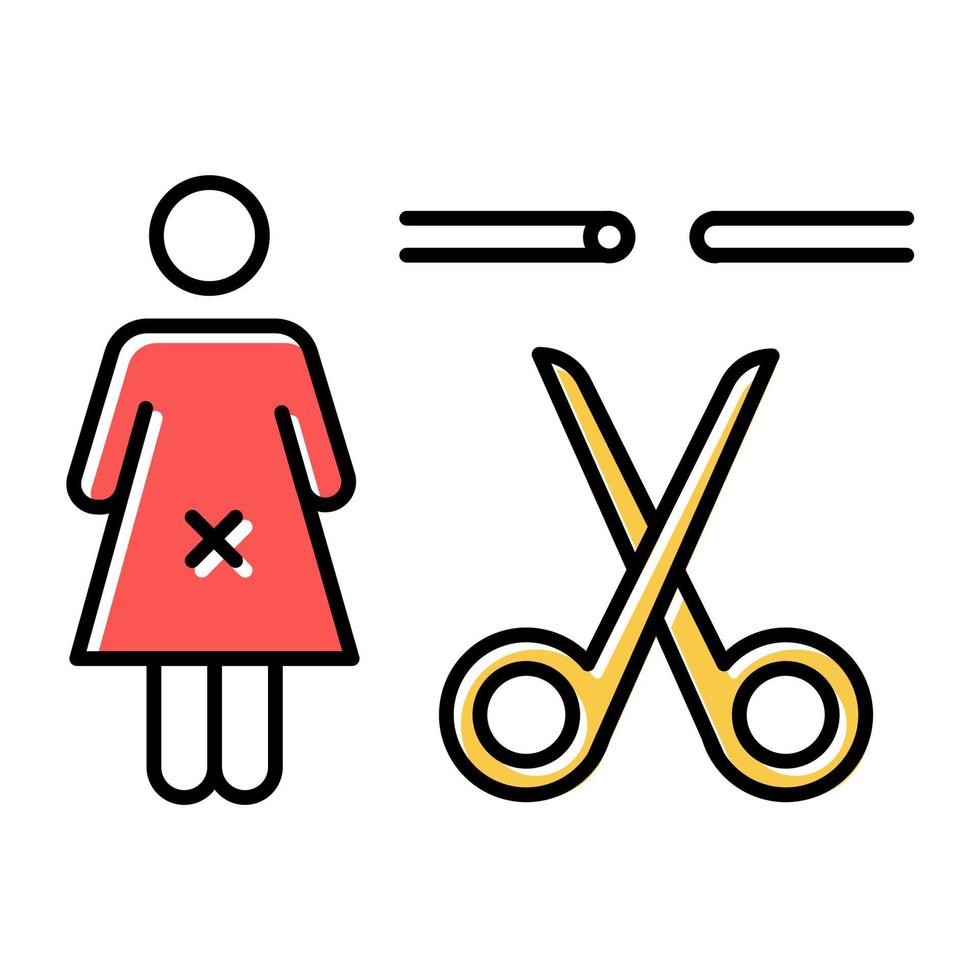 kleurpictogram gedwongen sterilisatie vector