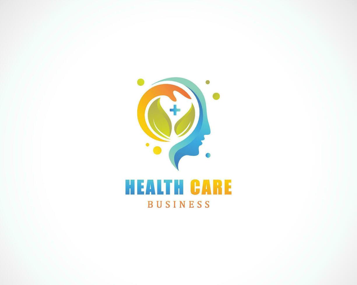 Gezondheid zorg logo natuur blad illustratie ontwerp hand- medisch vector
