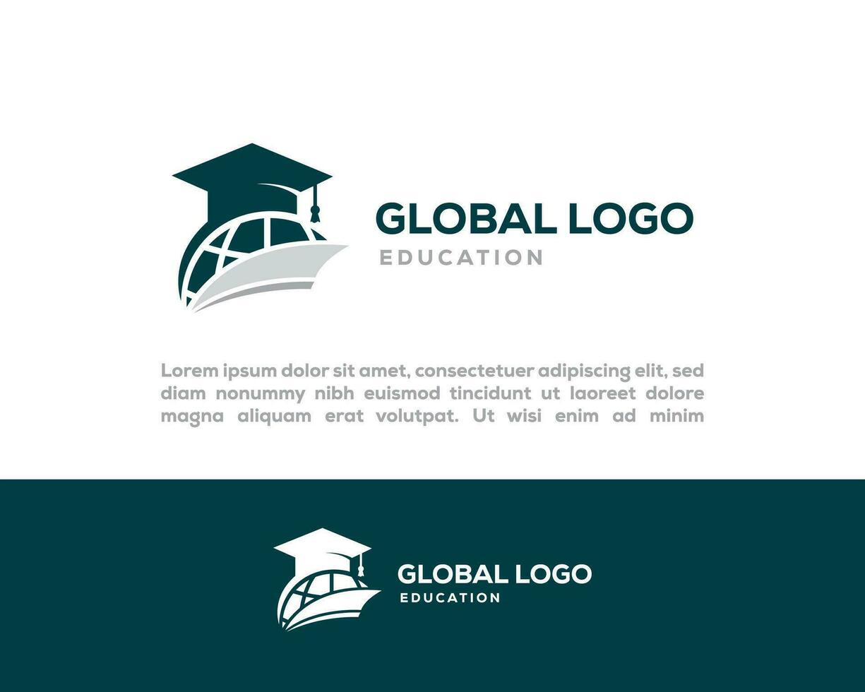 wereld onderwijs logo concept wereldbol logo vector