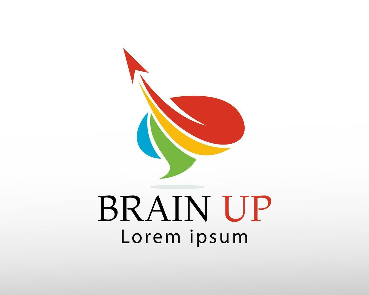 hersenen omhoog logo creatief hersenen logo hersenen omhoog logo pijl creatief hersenen logo vector