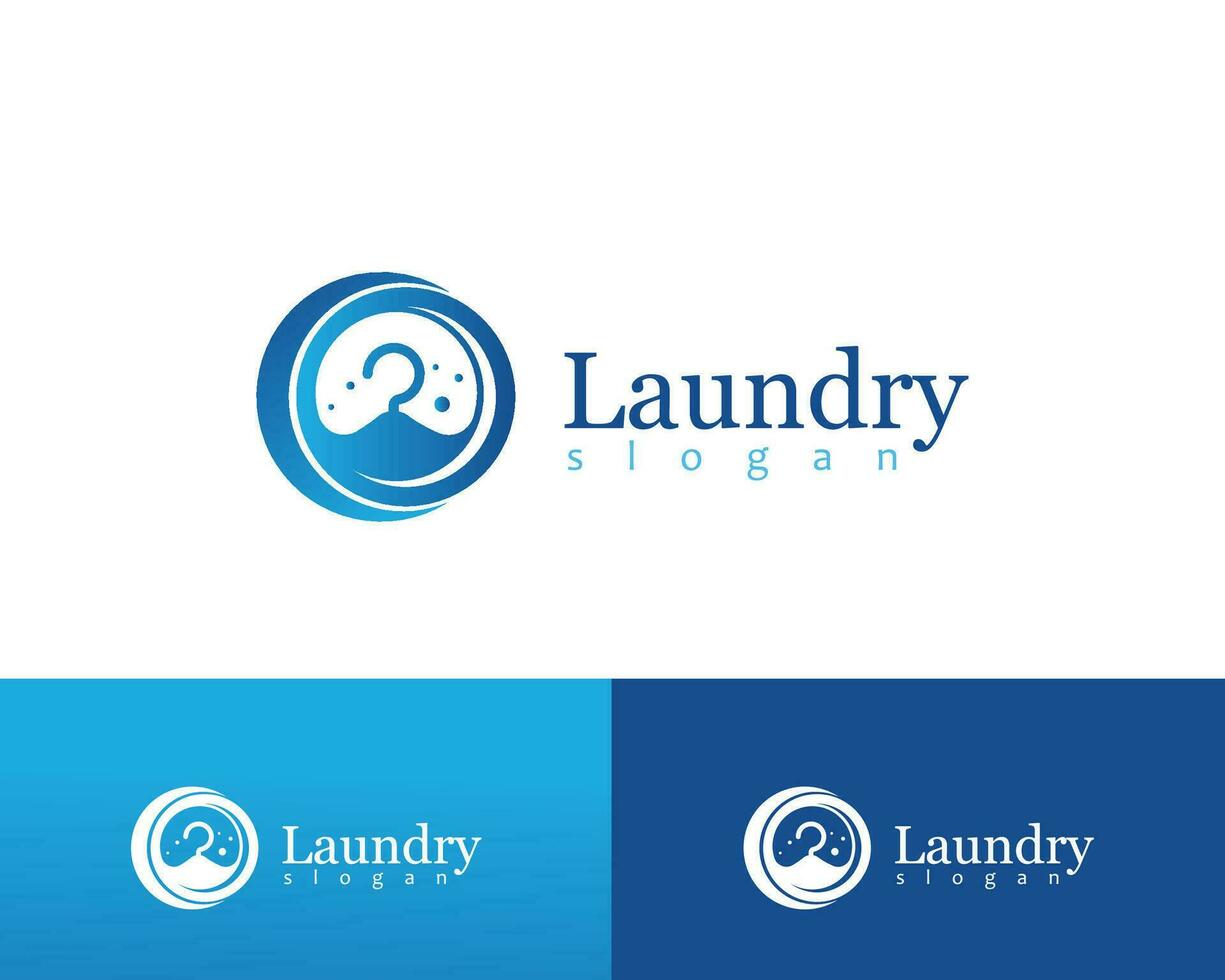 wasserij logo creatief schoon wassen ontwerp sjabloon vector