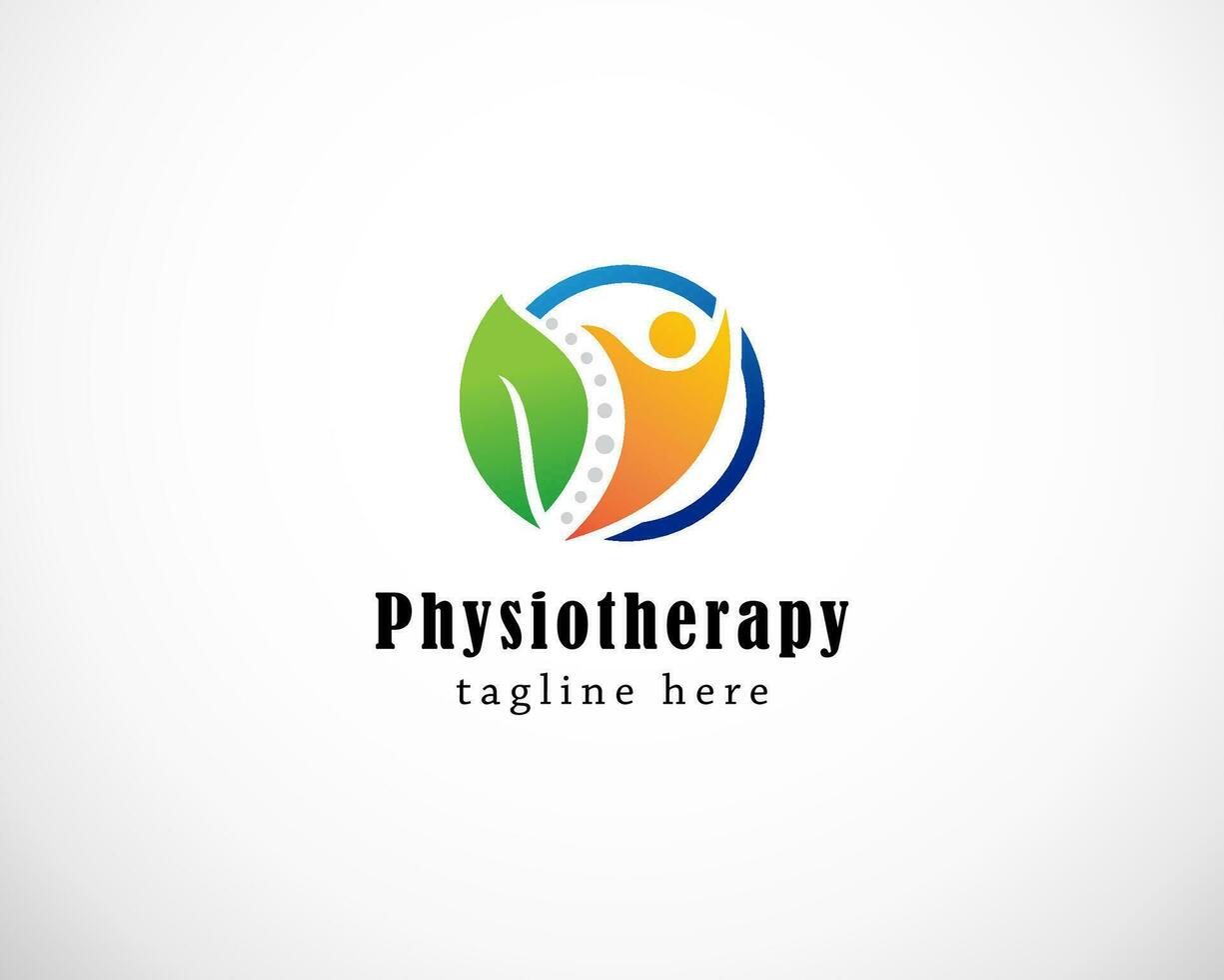 fysiotherapie logo ontwerp creatief natuur vector