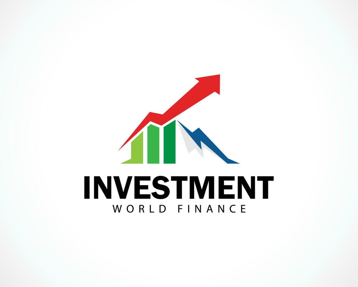 investering logo creatief symbool pijl diagram groei bedrijf financiën concept berg vector
