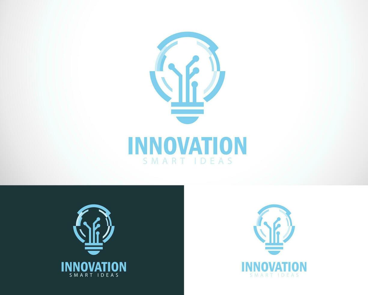 innovatie logo creatief lamp tech logo creatief slim idee aansluiten ontwerp concept vector
