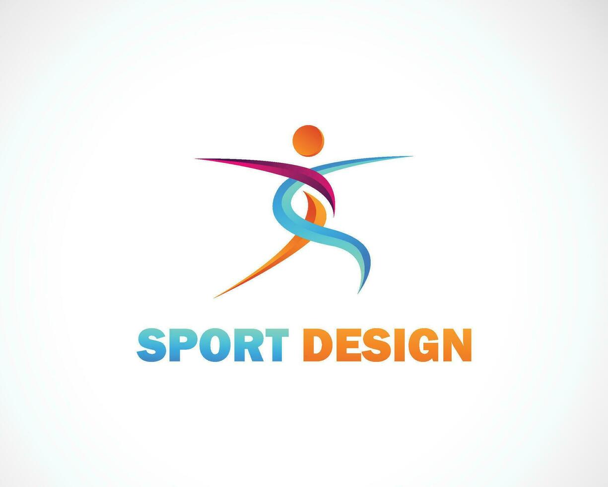 atletisch logo creatief yoga ontwerp mensen abstract sport schoonheid vector