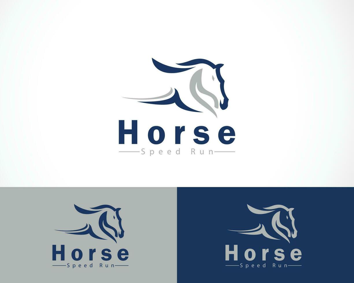 paard logo creatief snelheid rennen dier icoon ontwerp vector
