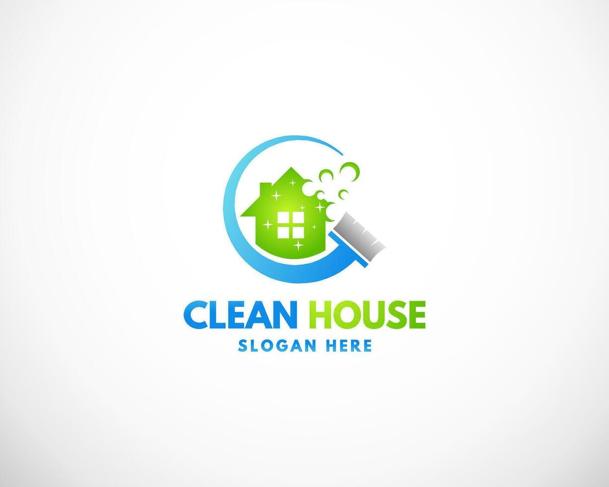 schoon huis logo creatief ontwerp zorg symbool vector